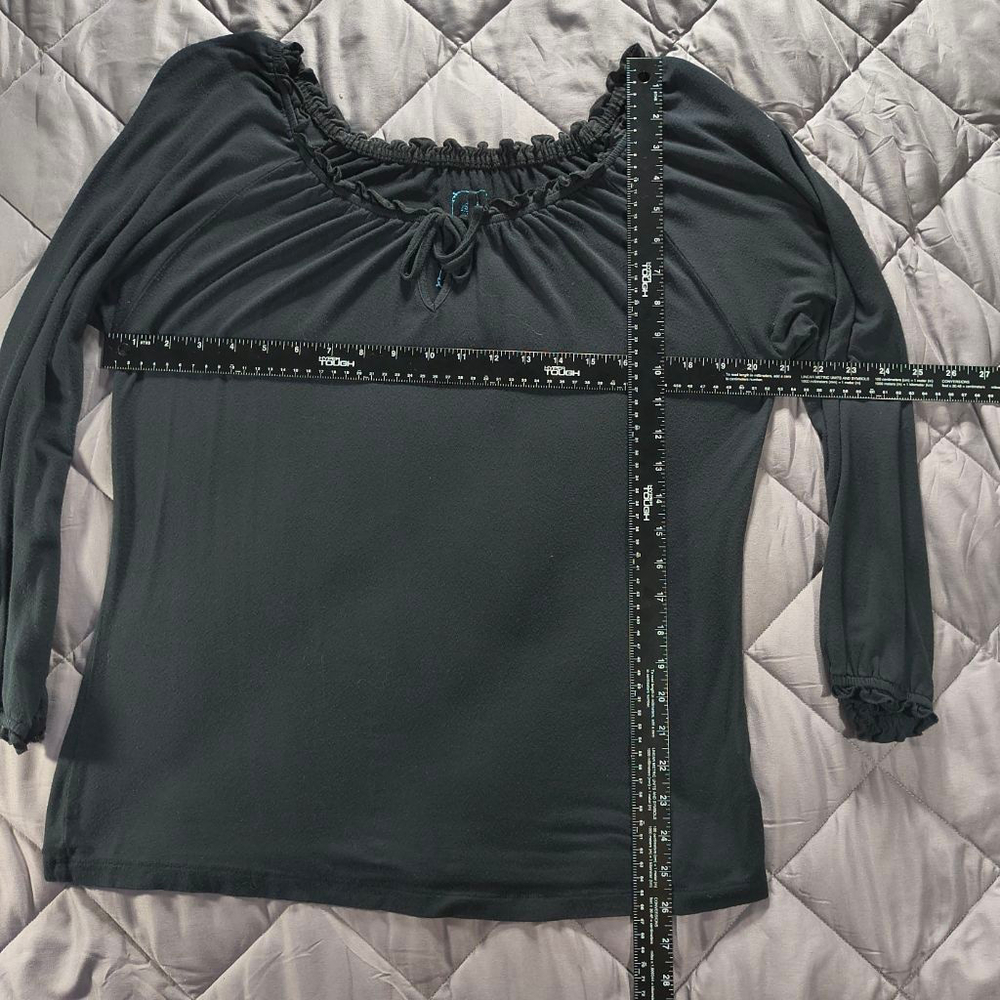 (L) Women's Ashley Judd Black Long Sleeve Top - Picture 2 of 5